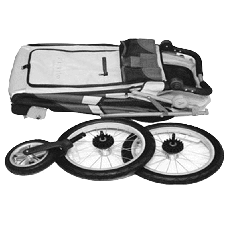 Skyline stroller (large) med bord - svart/turkis