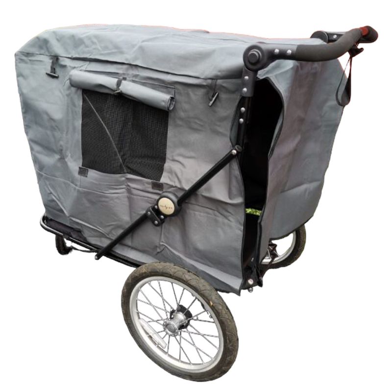 Overtrekk til large stroller med stelletopp - grått