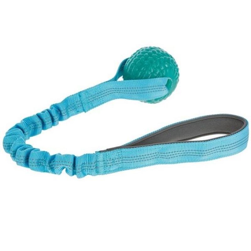 Bungee - blå gummiball med strikk